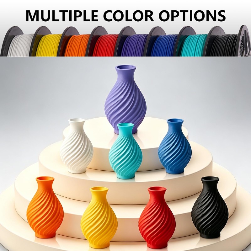 250g PLA Filament 1.75mm, 3D Printer Filament Bundle for Beginners,