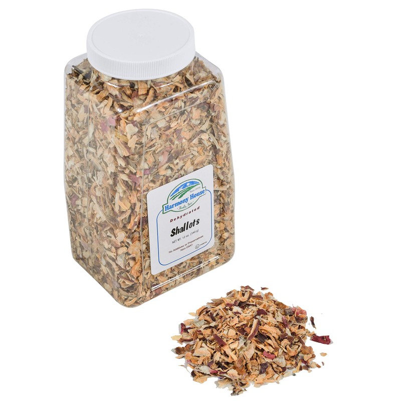 Harmony House Premium Dehydrated Shallots (8 oz, Quart Size Jar)