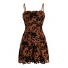Verdusa Women's Mini Dress Floral Spaghetti Strap Mesh Dresses Going