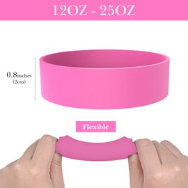 Linkidea 2 Pack Water Bottle Boot Compatible with YETI Rambler Jr. Kids 12oz, Rambler Bottle 12oz/18oz, Yonder 20oz, Silicone Anti-Slip Bottle Bottom Bumper Protector (Pink)