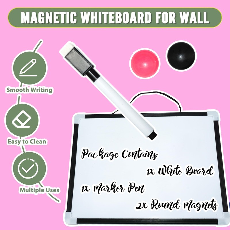 A4 Magnetic Whiteboard with Pen, Portable Mini Whiteboard, Dry Wipe