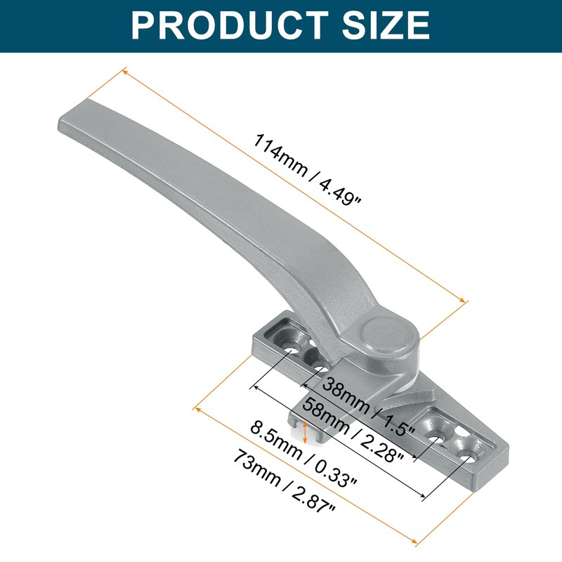 sourcing map 2Pcs Casement Window Locking Handle, Zinc Alloy Locking