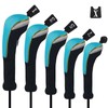 Andux 5Pcs/Set Gold Golf 460cc Driver Fairway Woods Hybrids Club