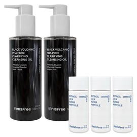 Innisfree Black Volcanic Pahar Pore Cleansing Oil 2pcs + Cica Ampoule 15mlx3pcs free / 이니스프리 블랙 화산송이 파하 모공 클렌징 오일 2개+시카앰플 15mlx3개 증정