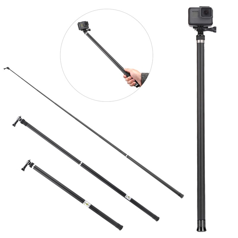 TELESIN 2.7m Carbon Fiber Universal Extendable Selfie Stick Hand‑Held Cameras