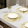 Gold Round Placemats Set of 6 Waterproof Pressed Vinyl Place