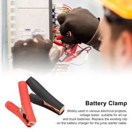 5 Sets Insulated Clips Power Inverter Wire Connector Clamps Battery Safety Charger Clamp Jumper Cables Clamp 100A Testing Clip Black Red for Car Truck Batteries