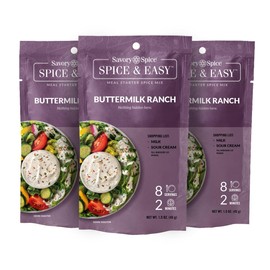 Savory Spice Buttermilk Ranch 3-Count Spice & Easy Meal Starter Spice Mix - Buttermilk Ranch Dressing Mix Powder & Seasoning Packet for Ranch Dip (3-Count Pack)