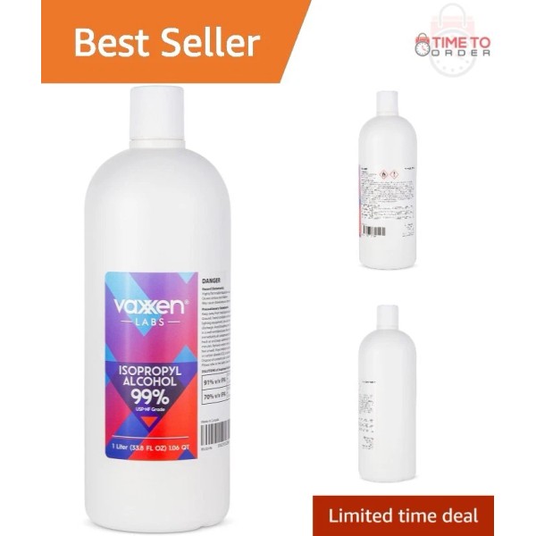Unbranded Isopropyl Alcohol 99% USP-NF Grade 1L Rubbing Alcohol for