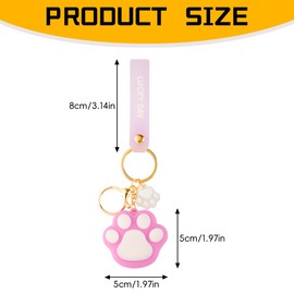 Lotsdonxia 3 Pcs Cat Paw Keychain Toy, Creative and Cute Cat Annoyance Decompression Decorative Pendant, Suitable for Hanging on School Bags, Cars, Handbags and Other Items (Pink, Green, Purple)