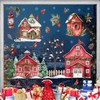 Christmas House Wall Stickers Waterclor Winter Snow Bird Tree House