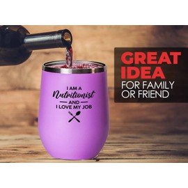Dietitian Pink Edition Wine Tumbler 12oz - Nutritionist I Love My Job - Registered Dietitian Nutritionist Foodies Future Dietician Consultant Diet Plan Dietary