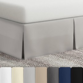 Bed Maker’s Never Lift Your Mattress Bed Skirt, Designed for Box Spring Beds, Split Corners, 14 Inch Drop Length, Full, Silver