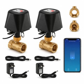 Smart WiFi Water Valve, Brass Motorized Ball Valve with Timer & App Remote Control, Alexa/Google Home Compatible, Ideal for Garden Sprinkler, Pool Filling, Greenhouse & Hydroponics, 1/2" NPT