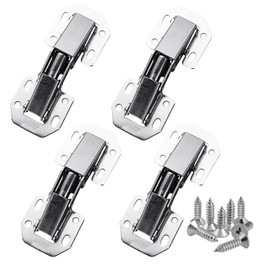 LUHOCIY Set of 4 Hinges for Cupboard Doors, Door Hinge Set, Pot Hinge for Cupboard Opening and Closing, No Drilling, Can Be Used in Any Place Such as Home, Office and so on
