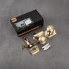 NCSEN 2 Pack Gold Door Knobs with Camelot Trim,Interior Door