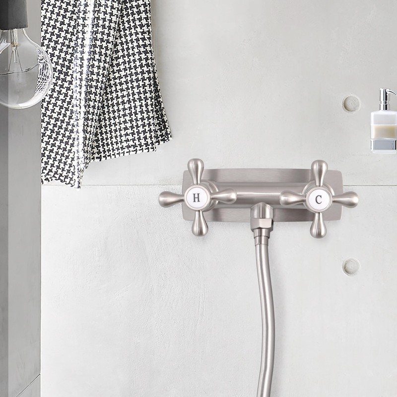 SKOWLL RV Shower Faucet, 4" Wall Mount Outdoor Camper Shower