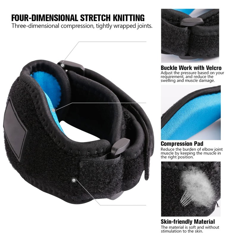 Elbow Brace, Tennis Elbow Brace with Compression Pad for Both
