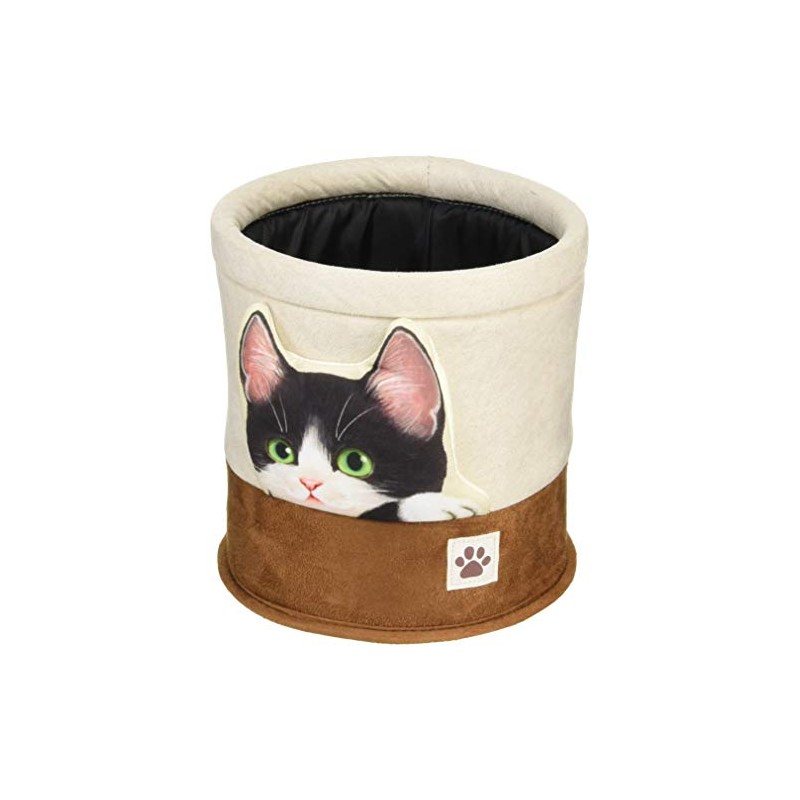 Bonform 7252-43BK Car Trash Can FN Hyokkori Kitten, For Light/Normal