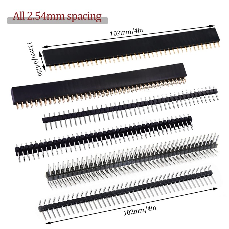Ruibapa 78 PCS 2.54mm Male and Female Pin Header Connector
