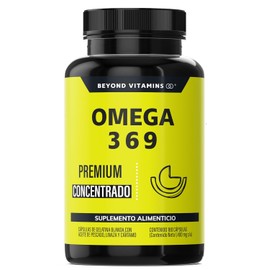 Beyond Vitamins | Omega 3 6 9 con contenido excepcionalmente alto de Omega 3 (DHA y EPA), Ácido Alfa Linoléico y Omega 6 (180 Caps)