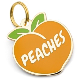 PawMods Peaches Dog Tag, Peach Pet ID Tag, Dog Tags for Dogs, Dog Gift, Dog Name Tag,