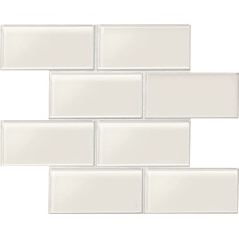 Daltile Amity 3" x 6" Glass Wall Tile in Glossy White for Kitchen Backsplashes, Decorative Accents, or Bathroom Walls (50 PC per Carton) (6 SQ FT per Carton)
