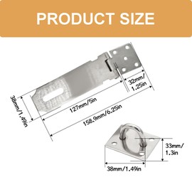 zDwfDc 3 Pack Door Lock Latch, 5 Inch Stainless Steel Shed Door Latch, Extra Thick Hasp Latch with 30PCS Screws DD030-5