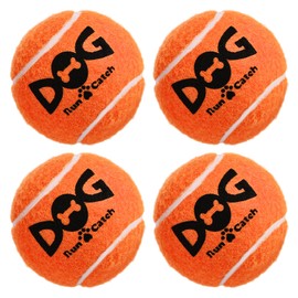 INSUM Squeaky Dog Balls - Squeaky Tennis Balls for Dogs, Orange | Medium - 2.5'', 4Pack