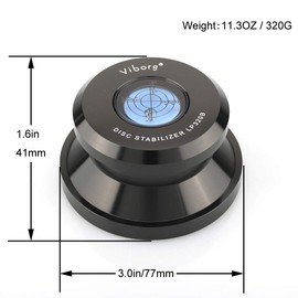 Viborg LP320B Record Weight Turntable Disc Stabilizer 77x41mm Aluminum HiFi Vinyl Clamp 11.3oz LP Phono Record Puck Turntable Level for Vinyl Record Player, Turntables, Phonograph