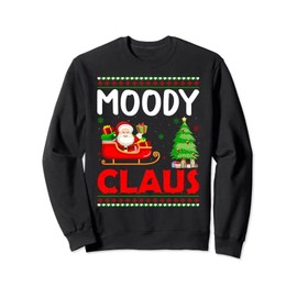 Xmas Tree Santa Christmas Costume Matching Moody Claus Sweatshirt