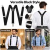 Black Y-Back Suspenders for Men and Women – Adjustable Polyester
