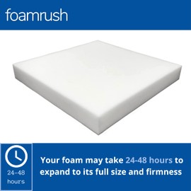 FoamRush 2" H x 16" W x 38" L Upholstery Foam High Density Firm Soft Support (Chair Cushion Square Foam for Dining Chairs, Wheelchair Seat Cushion Replacement)