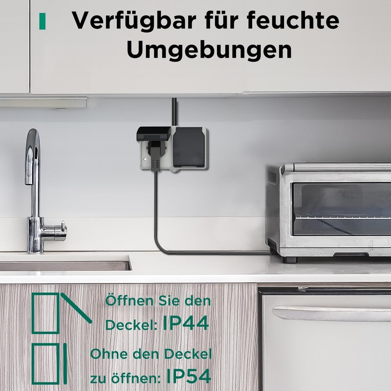 G-Homa Outdoor Socket Surface-Mounted Socket, Wall Mounting, 2-Way Surface-Mounted Wet