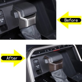 Ynei Oak Wood Grain Gear Shifter Knob Frame Trim Cover Fits Tundra Sequoia 2022-2025