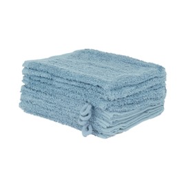 Pack of 10 Wash Cloths in Many Colours 100% Cotton 10x Wash Mitts 15 x 21 cm Light Blue