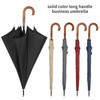 TIME LOVER Stick Umbrella Oversize Windproof Umbrella Wooden Hook Handle