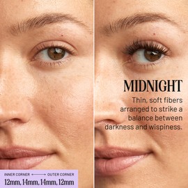 Lilac St - Midnight Dramatic Faux Eyelash Clusters (12mm) - Dark & Lush - DIY Lash Extension Wisps - Lightweight & Lifelike - Lasts 10 Days - Cruelty Free, Vegan, Women Founded - 10 Lashes