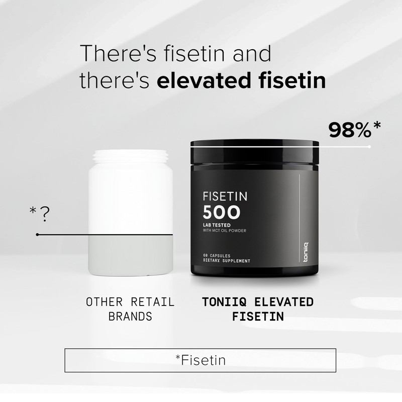 Toniiq Ultra High Purity Fisetin 500mg - 98%+ Higly Purified
