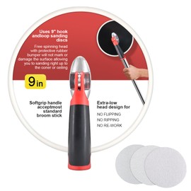 SCOTTCHEN Drywall Sander 9 Inch Radial Round Pole Sander for Dry Wall Include 3pcs Sanding Sheets 80，100，150 Grits