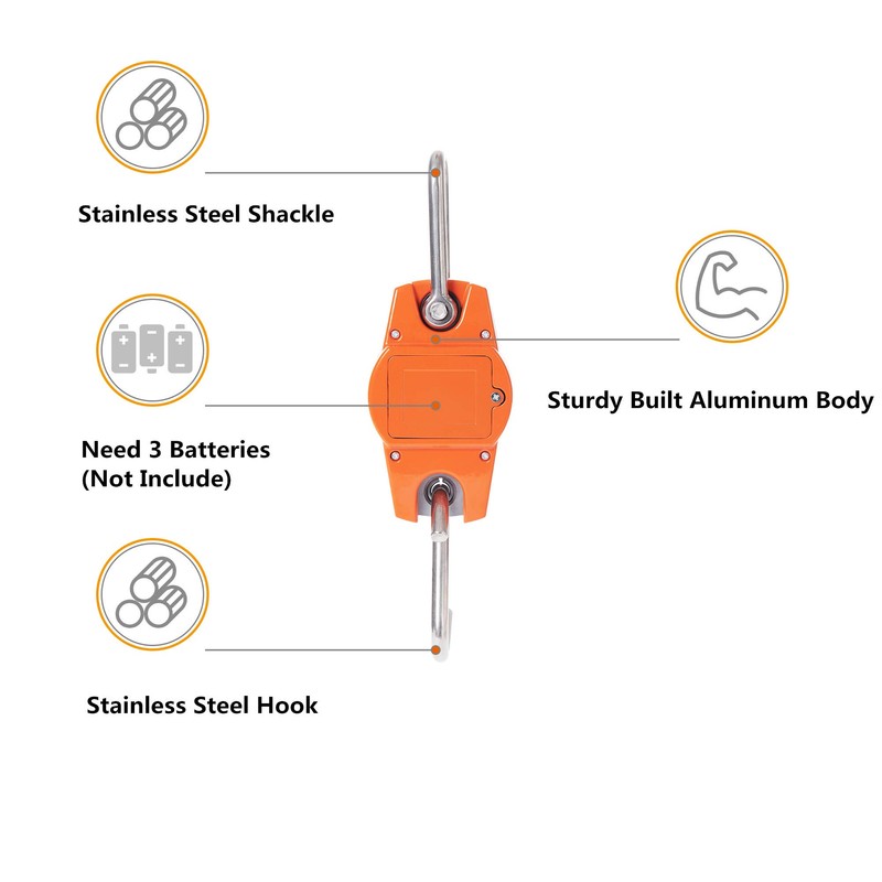 Hyindoor Mini Digital Crane Scale 300kg/600lbs with LCD (Die-casting Aluminium