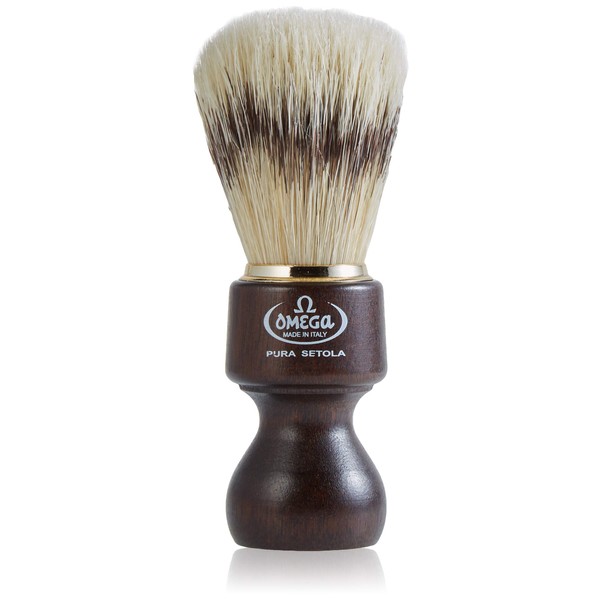 Omega 26ea.- Pure Bristle Shaving Brush, Dark Brown