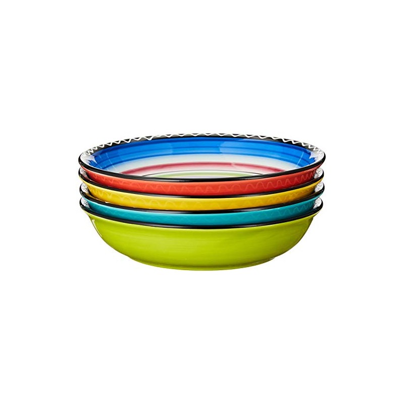 Tequila Sunrise 9.25-Inch Soup and Pasta Bowls Set of 4,