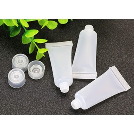 Shapenty 20PCS Empty Plastic Squeeze Tubes Bottles Portable Clear Refillable Travel Containers Storage Holder with Flip Cap for Sample Gel Cosmetics Creams Facial Cleaner Hand Lotions Men Women (10ml)