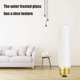 SCOMX 25 Watt T10 Frost Tubular Incandescent Light Bulb, Showcase Lamp, 2700K Soft White, E26 Medium Base, 280 Lumens, 120V (4)