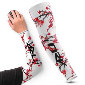 NRV Gaming Compression Sleeve (Edition Sakura) - Enhanced Japanese Style eSport Performance - Developed by Professionals - Durable, Breathable and Friction Free, red