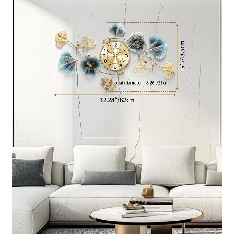 Axioglo Wall Clocks for Living Room Decor,Large Wall Clock,3D Creative