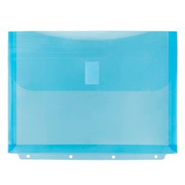 Idena 11127 Document Wallet, A4, Plastic, Sorting Folder in Turquoise with Velcro Fastening and 4 Holes Approx. 31 x 23.7 cm