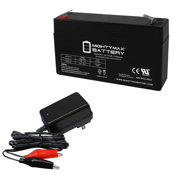 Mighty Max Battery ML1.3-6 6V 1.3AH Replacement Battery Compatible with