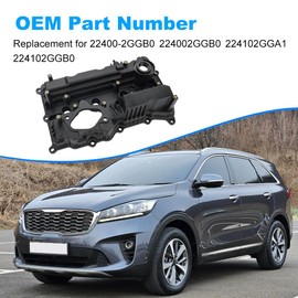 WATERWICH Engine Valve Cover Compatible with Hyundai Sonata Santa Fe Sport Kia Sorento Optima 2.0L 2.4L L4 2015-2020 Replacement for 22400-2GGB0 224002GGB0 224102GGA1 224102GGB0